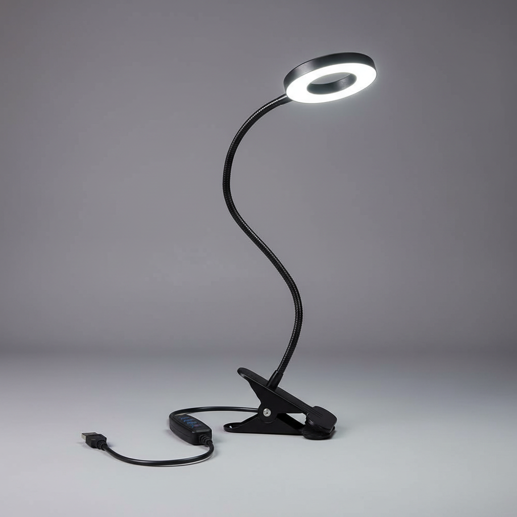 LED Clip Desk Lamp | Gooseneck Art Deco Reading Light