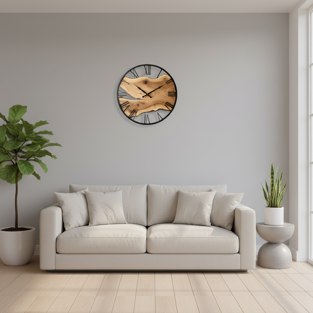 Large Modern Wall Clock | BirchBeat Minimalist Decor