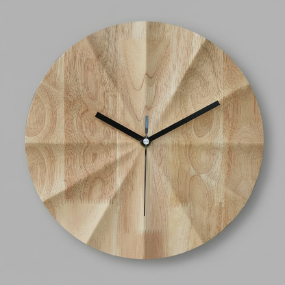 Large Modern Wall Clock | Scandinavian Wood Wall Clock Decor