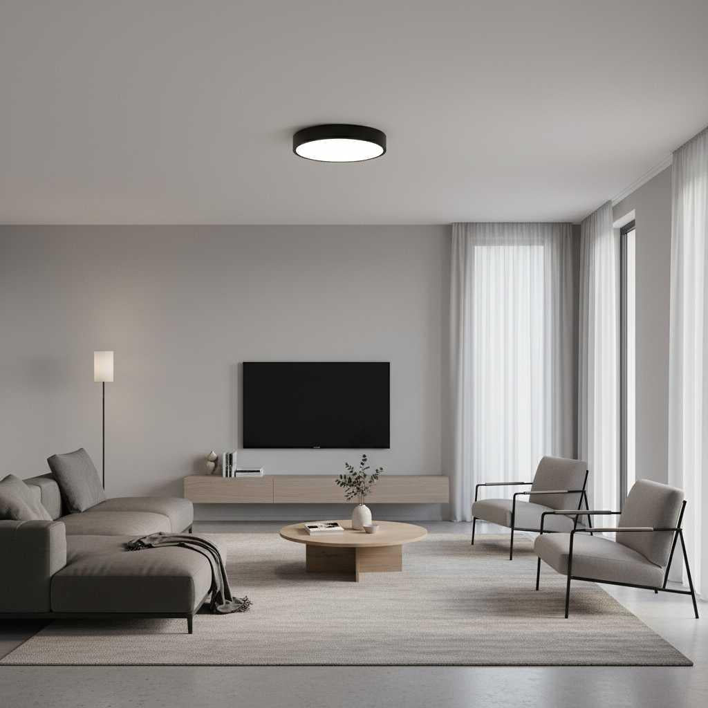 Round LED Flush Mount Ceiling Light | Modern Home Lighting